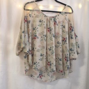 Butterfly lace sleeves Lauren Conrad top